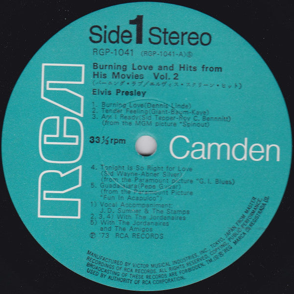 Elvis Presley - Burning Love And Hits From His Movies Vol. 2 = バーニン...