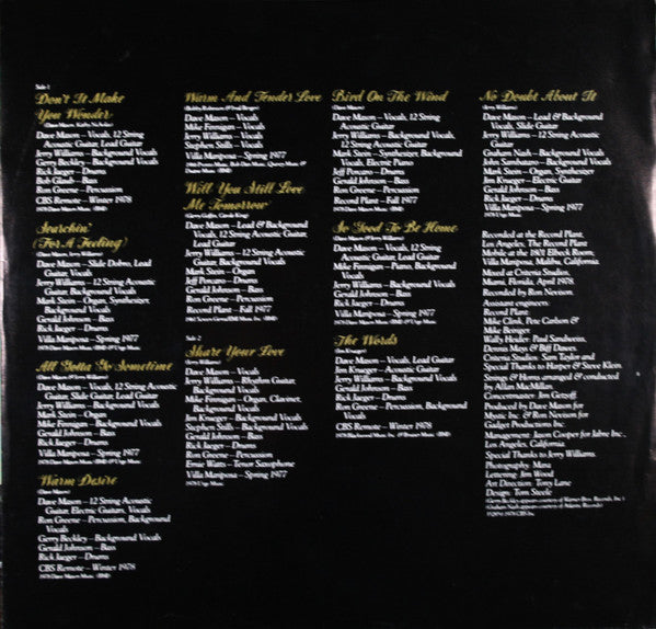 Dave Mason - Mariposa De Oro (Vinyl, LP, Album) Very Good (VG) / Very Good Plus (VG+)