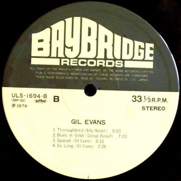 Gil Evans - Gil Evans (Vinyl, LP, Album, Reissue) Very Good Plus (VG+) / Very Good Plus (VG+)