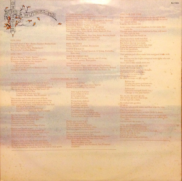 Genesis - Wind & Wuthering (Vinyl, LP, Album, Repress, Stereo) Good Plus (G+) / Very Good (VG)