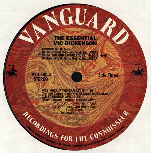 Vic Dickenson - The Essential Vic Dickenson (2xVinyl, LP, Compilation) Very Good (VG) / Very Good Plus (VG+)