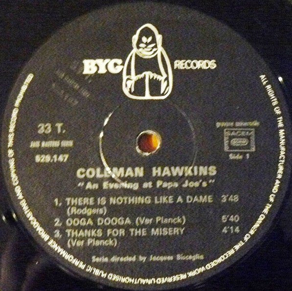 Coleman Hawkins - An Evening At Papa Joe's (Vinyl, LP, Album, Reissue) Very Good (VG) / Very Good (VG)