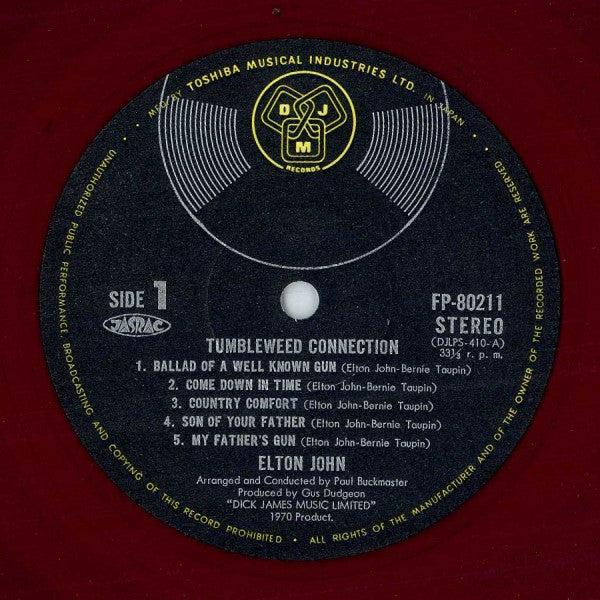 Elton John - Tumbleweed Connection (Vinyl, LP, Album, Stereo)