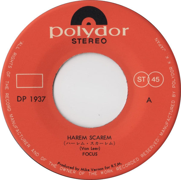 Focus (2) - Harem Scarem (Vinyl, 7", 45 RPM, Single) Very Good Plus (VG+) / Very Good Plus (VG+)