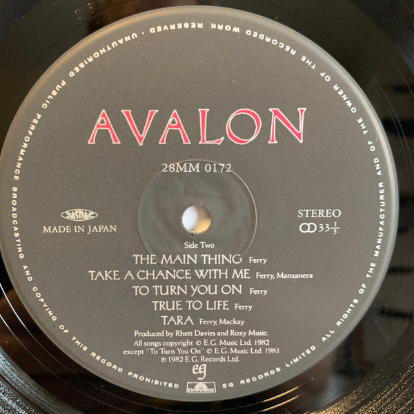 Roxy Music - Avalon (Vinyl, LP, Album, Stereo)