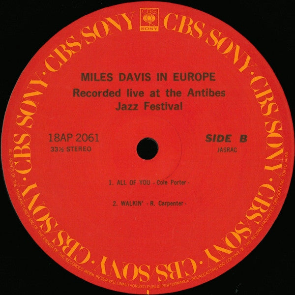 Miles Davis - Miles Davis In Europe (Vinyl, LP, Album, Reissue, Stereo) Near Mint (NM or M-) / Very Good Plus (VG+)