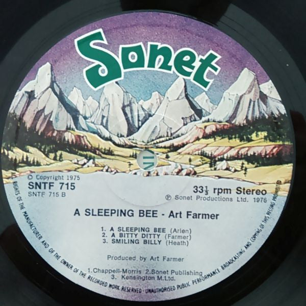 Art Farmer - A Sleeping Bee (Vinyl, LP, Album, Stereo) Very Good Plus (VG+) / Good Plus (G+)