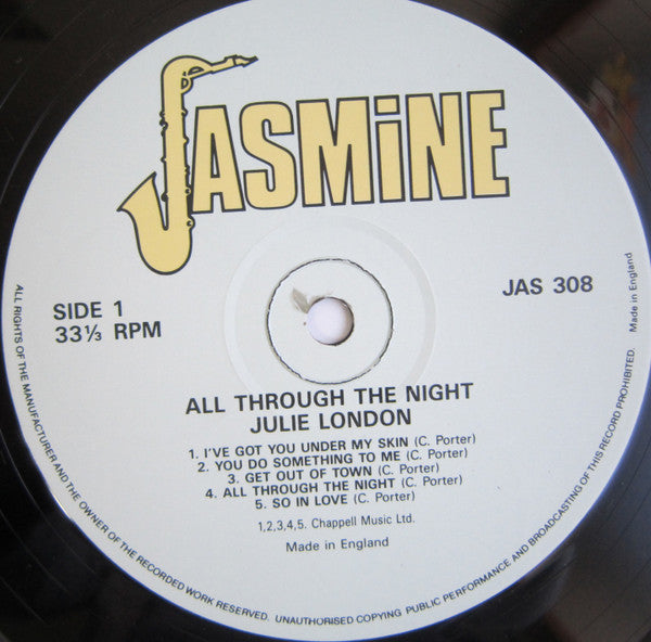 Julie London - All Through The Night (Vinyl, LP, Album, Stereo)