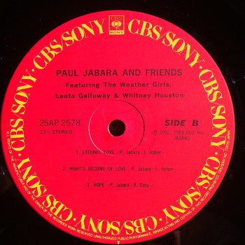 Paul Jabara - Paul Jabara And Friends (Vinyl, LP, Album, Stereo) Very Good (VG) / Very Good Plus (VG+)