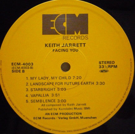 Keith Jarrett - Facing You (Vinyl, LP, Album, Reissue) Very Good (VG) / Very Good (VG)