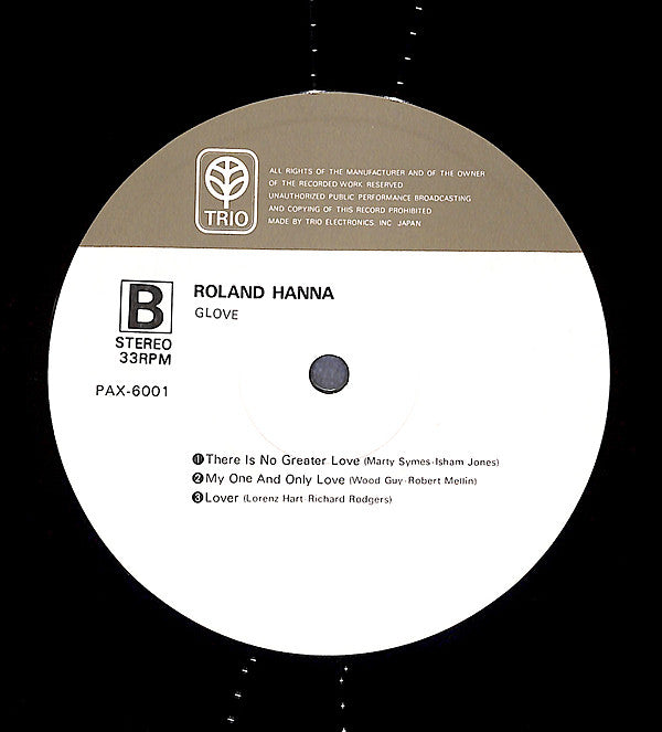 Roland Hanna - Glove (Vinyl, LP, Album) Very Good Plus (VG+) / Very Good Plus (VG+)