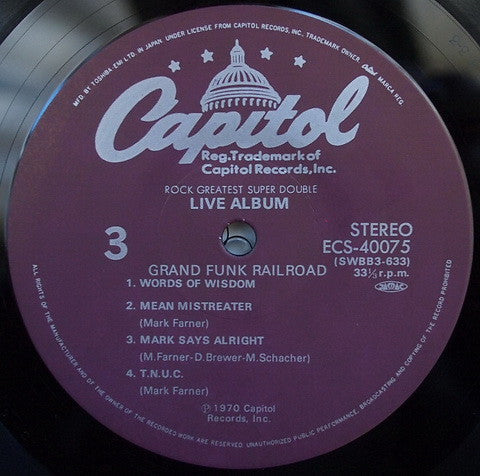 Grand Funk Railroad - Live Album (2xVinyl, LP, Album, Reissue) Very Good Plus (VG+) / Very Good Plus (VG+)