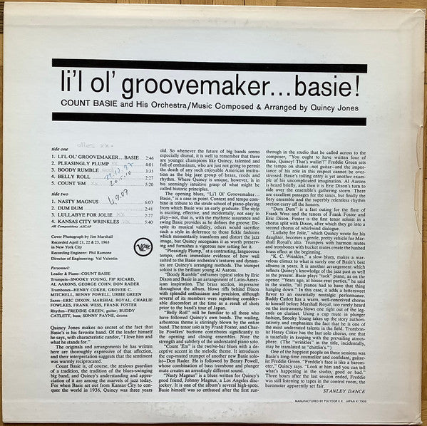 Count Basie Orchestra - Li'l Ol' Groovemaker... Basie! (Vinyl, LP, Album, Reissue, Stereo) Very Good Plus (VG+) / Very Good Plus (VG+)