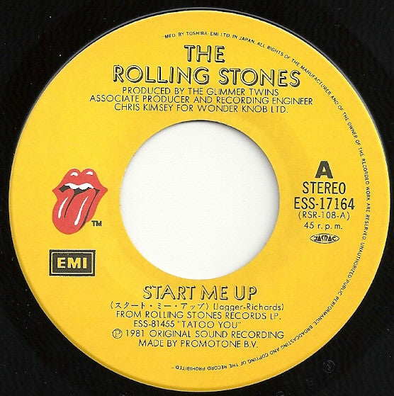 The Rolling Stones - Start Me Up (Vinyl, 7", 45 RPM, Single, Stereo) Very Good Plus (VG+) / Very Good Plus (VG+)