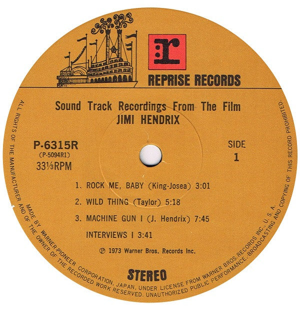 Jimi Hendrix - Sound Track Recordings From The Film "Jimi Hendrix" ...