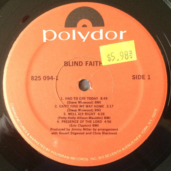 Blind Faith (2) - Blind Faith (Vinyl, LP, Album, Reissue) Very Good (VG) / Good Plus (G+)