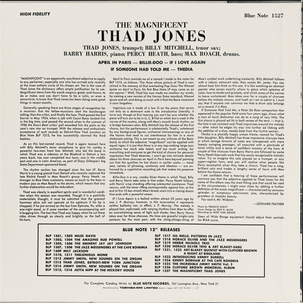 Thad Jones - The Magnificent Thad Jones (Vinyl, LP, Album, Reissue, Mono) Near Mint (NM or M-) / Very Good Plus (VG+)