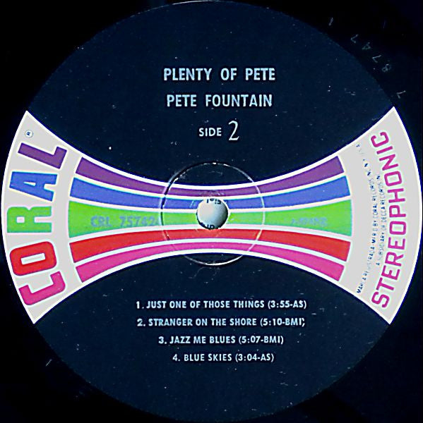 Pete Fountain - Plenty Of Pete (Vinyl, LP, Album, Repress, Stereo) Very Good Plus (VG+) / Very Good Plus (VG+)