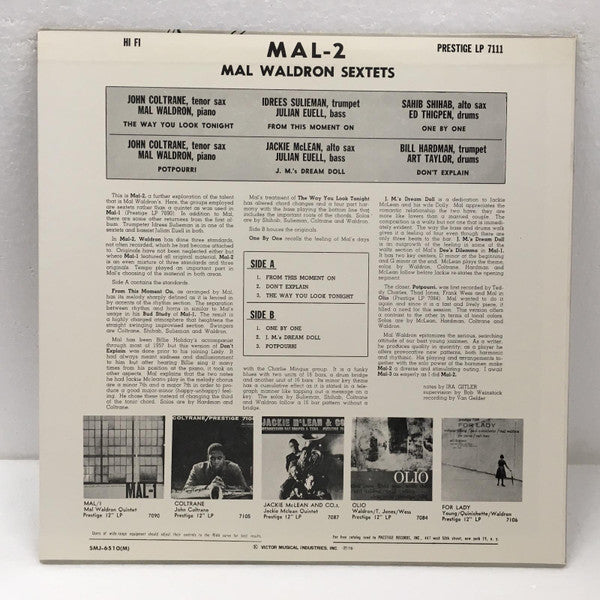 Mal Waldron - Mal/2 (Vinyl, LP, Album, Reissue, Mono) Very Good Plus (VG+) / Good Plus (G+)