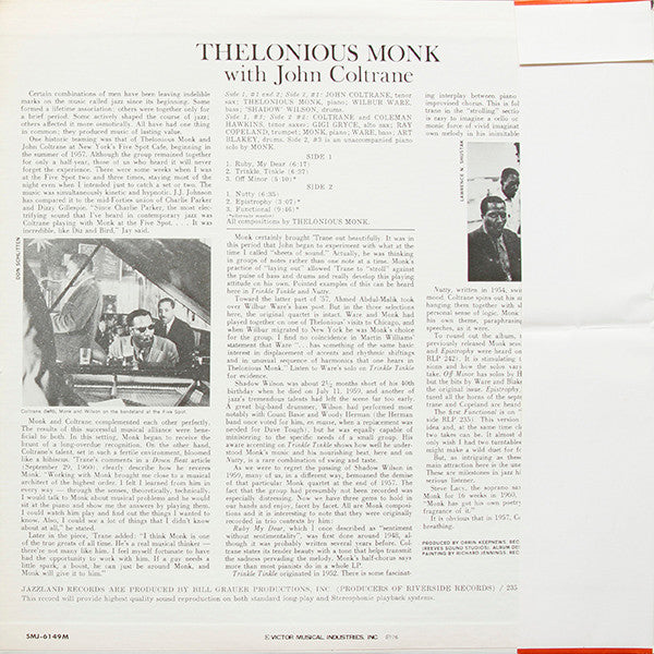 Thelonious Monk - Thelonious Monk With John Coltrane (Vinyl, LP, Al...