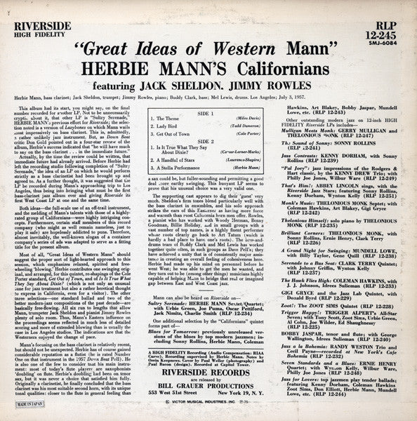 Herbie Mann's Californians - Great Ideas Of Western Mann (Vinyl, LP, Album, Reissue, Mono) Near Mint (NM or M-) / Near Mint (NM or M-)