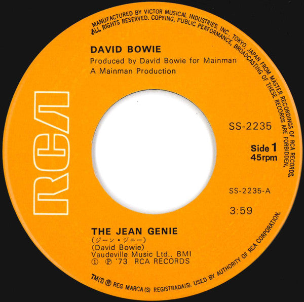 David Bowie - ジーン・ジニー = The Jean Genie (Vinyl, 7", 45 RPM, Single, ...
