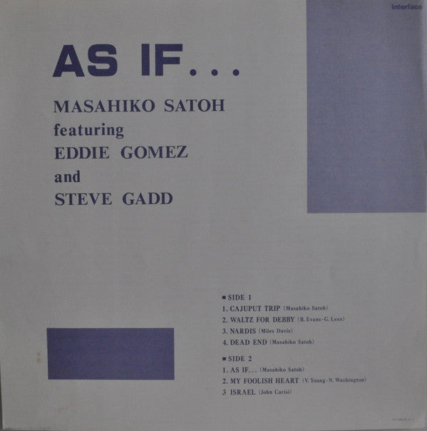 Masahiko Satoh - As If ... (Vinyl, LP, Album) Very Good (VG) / Very Good Plus (VG+)