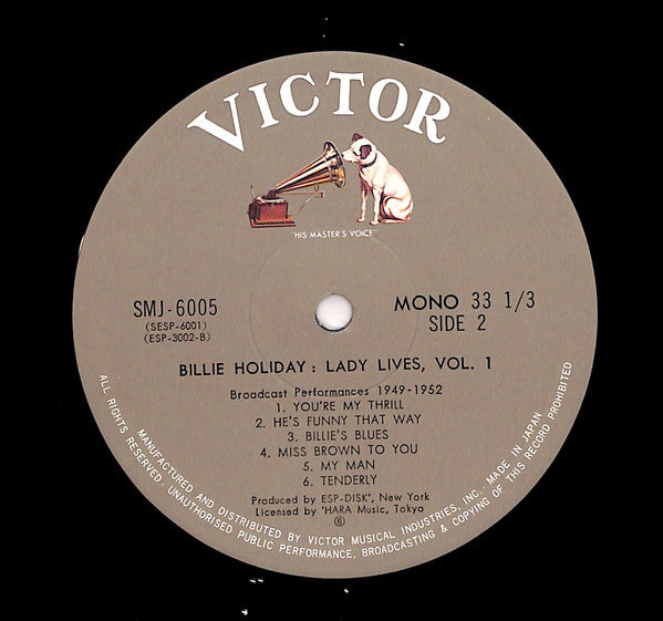 Billie Holiday - The Lady Lives Vol.1 (Vinyl, LP, Album) Near Mint (NM or M-) / Very Good Plus (VG+)