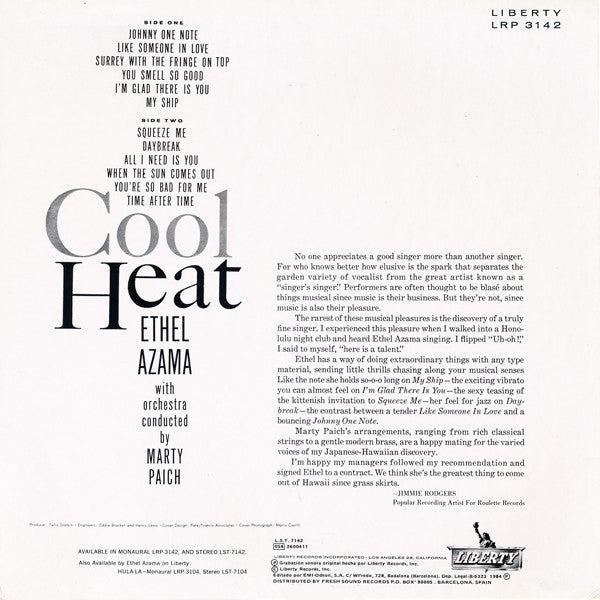Ethel Azama - Cool Heat (Vinyl, LP, Album, Repress)