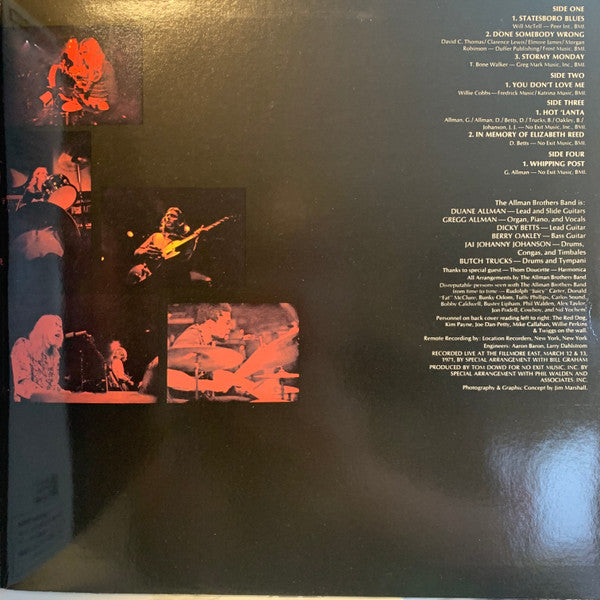 The Allman Brothers Band - The Allman Brothers Band At Fillmore East (2xVinyl, LP, Album, Reissue, Stereo) Very Good Plus (VG+) / Very Good Plus (VG+)