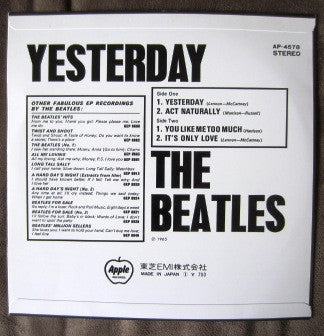 The Beatles - Yesterday (Vinyl, 7", 33 ⅓ RPM, EP, Reissue, Stereo) Near Mint (NM or M-) / Very Good Plus (VG+)