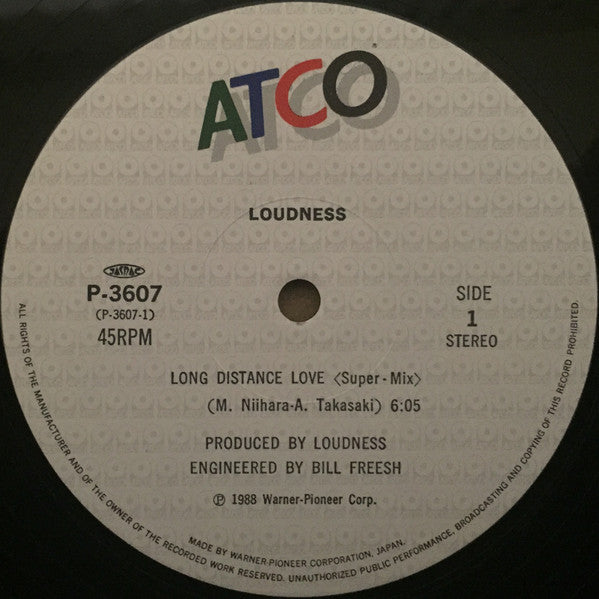 Loudness (5) - Long Distance Love / Good Things Going (Vinyl, 12", 45 RPM, Maxi-Single) Very Good (VG) / Good (G)
