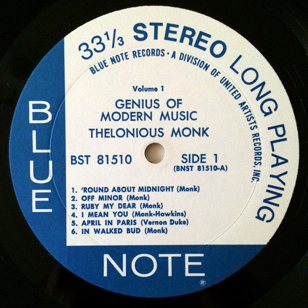 Thelonious Monk - Genius Of Modern Music Vol 1 (Vinyl, LP, Compilation, Reissue) Very Good Plus (VG+) / Very Good Plus (VG+)