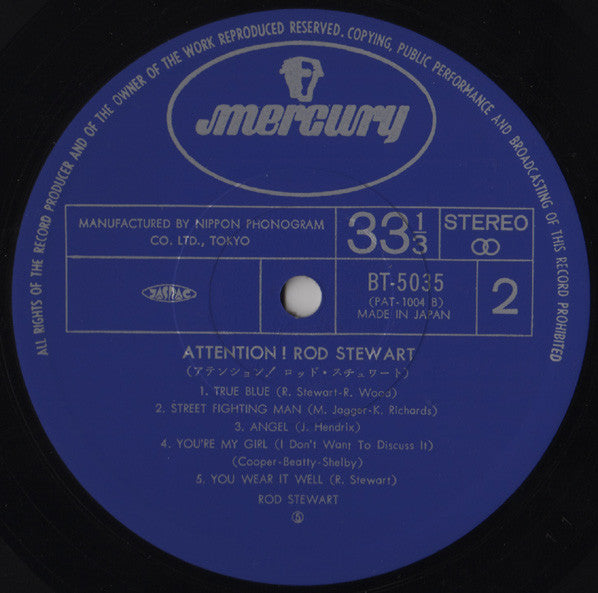 Rod Stewart - Attention! Rod Stewart (Vinyl, Compilation, Stereo, LP) Very Good Plus (VG+) / Very Good Plus (VG+)