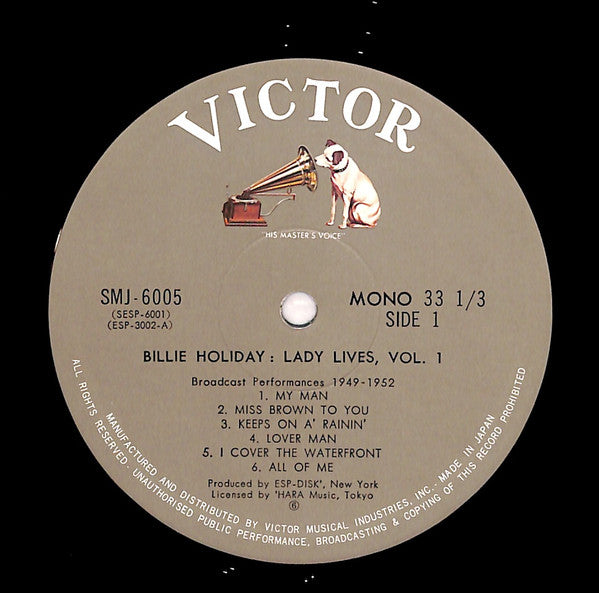 Billie Holiday - The Lady Lives Vol.1 (Vinyl, LP, Album) Near Mint (NM or M-) / Very Good Plus (VG+)