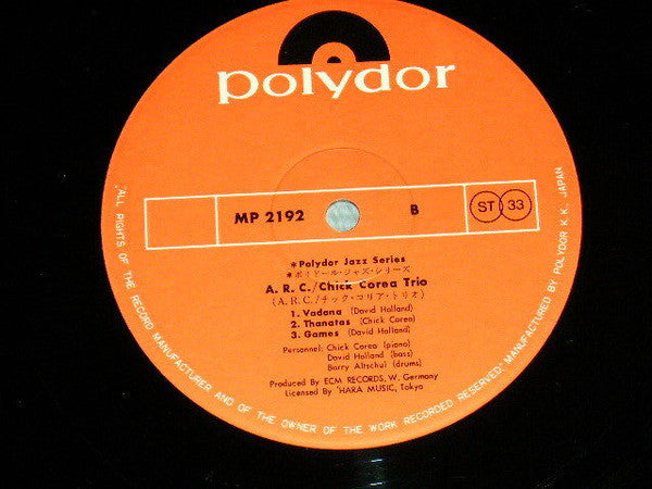 Chick Corea Trio - A.R.C. (Vinyl, LP, Album)