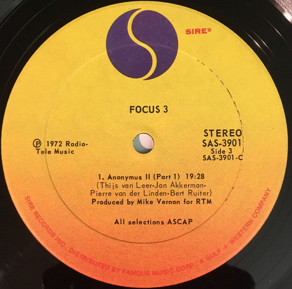 Focus (2) - Focus 3 (2xVinyl, LP, Album) Good Plus (G+) / Good Plus (G+)