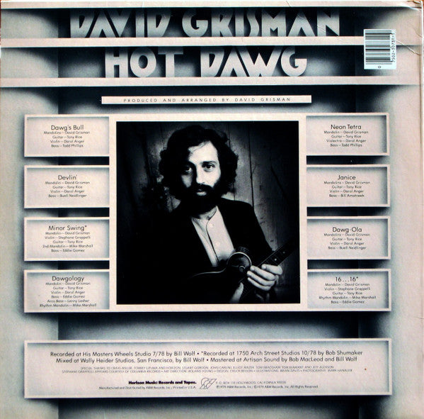 David Grisman - Hot Dawg (Vinyl, LP, Album, Stereo) Very Good Plus (VG+) / Very Good Plus (VG+)