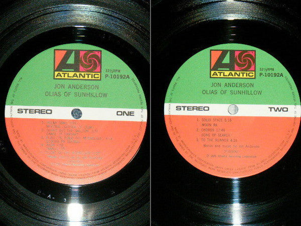 Jon Anderson - Olias Of Sunhillow (Vinyl, LP, Album, Stereo)