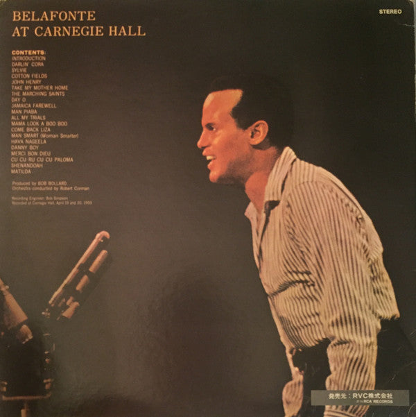 Harry Belafonte - Belafonte At Carnegie Hall: The Complete Concert (2xVinyl, LP, Album, Stereo) Very Good (VG) / Good Plus (G+)