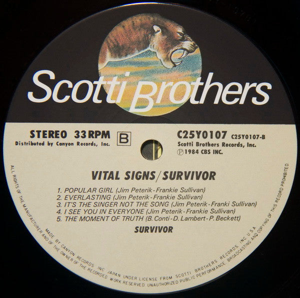 Survivor - Vital Signs (Vinyl, LP, Album, Stereo)