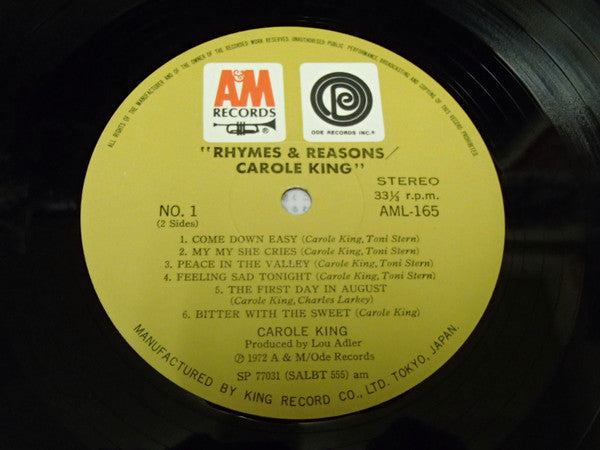 Carole King - Rhymes & Reasons (Vinyl, LP, Album)