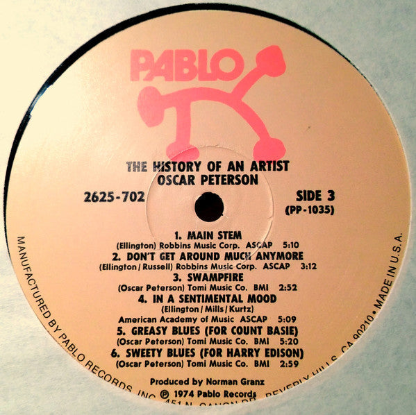 Oscar Peterson - The History Of An Artist (2xVinyl, LP, Album, Stereo) Very Good Plus (VG+) / Very Good Plus (VG+)