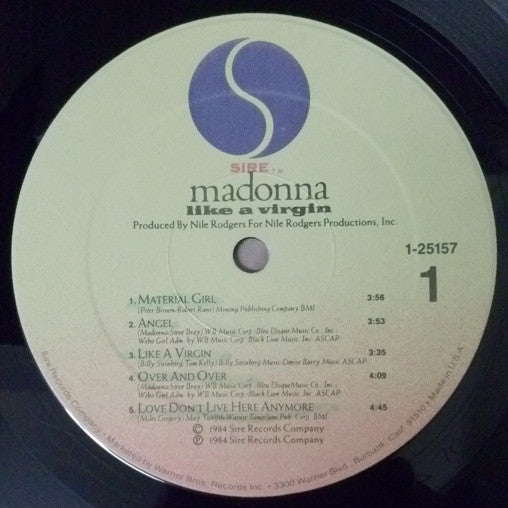 Madonna - Like A Virgin (Vinyl, LP, Album) Very Good Plus (VG+) / Good Plus (G+)