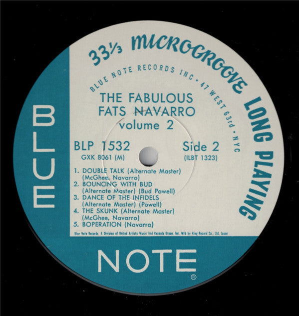 Fats Navarro - The Fabulous Fats Navarro Volume 2 (Vinyl, LP, Album, Reissue, Remastered, Mono) Near Mint (NM or M-) / Very Good (VG)
