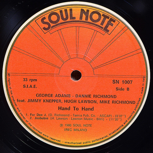 George Adams - Hand To Hand (Vinyl, LP, Album) Very Good (VG) / Good Plus (G+)