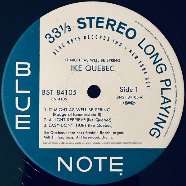 Ike Quebec - It Might As Well Be Spring (Vinyl, LP, Album, Reissue, Stereo) Near Mint (NM or M-) / Near Mint (NM or M-)