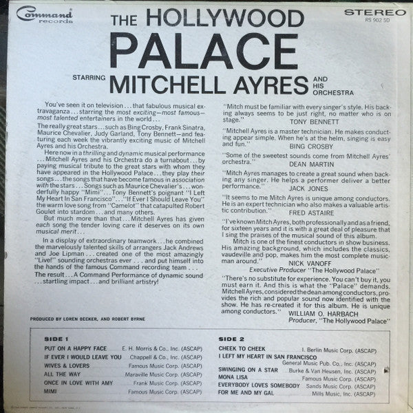 Mitchell Ayres And His Orchestra - The Hollywood Palace (Vinyl, LP, Repress) Near Mint (NM or M-) / Very Good (VG)