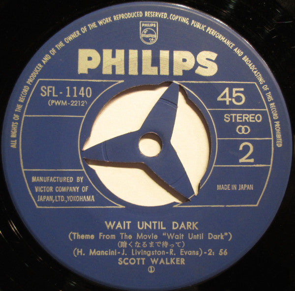 Scott Walker - ジャッキー = Jackie / 暗くなるまで待って = Wait Until Dark (Vinyl, 7", 45 RPM, Single, Stereo) Very Good Plus (VG+) / Very Good Plus (VG+)