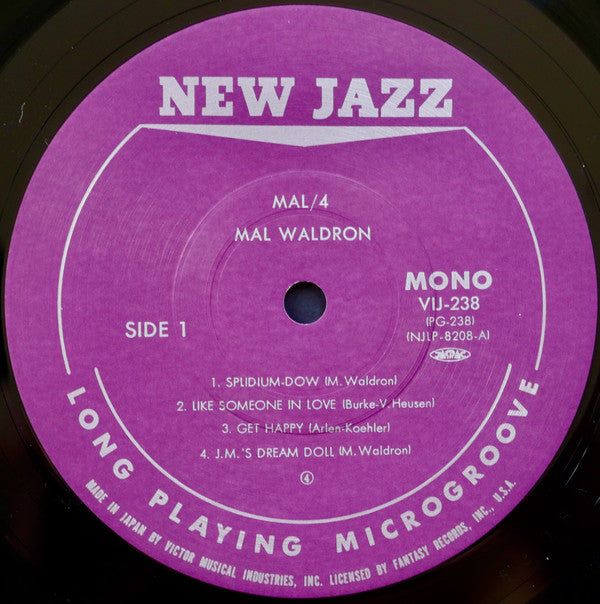 Mal Waldron - Mal/4 Trio (Vinyl, LP, Album, Reissue, Mono) Very Good Plus (VG+) / Very Good (VG)